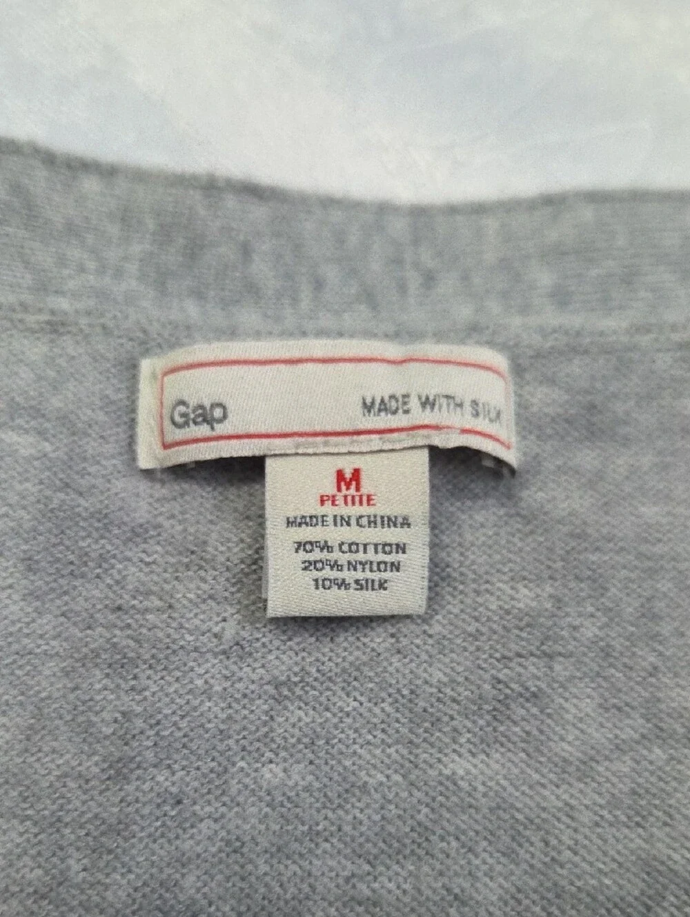 GAP Light Grey V-Neck Button-Front Cardigan